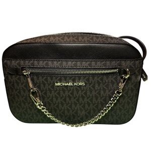 Michael Kors Signature Black and Gray Crossbody Bag